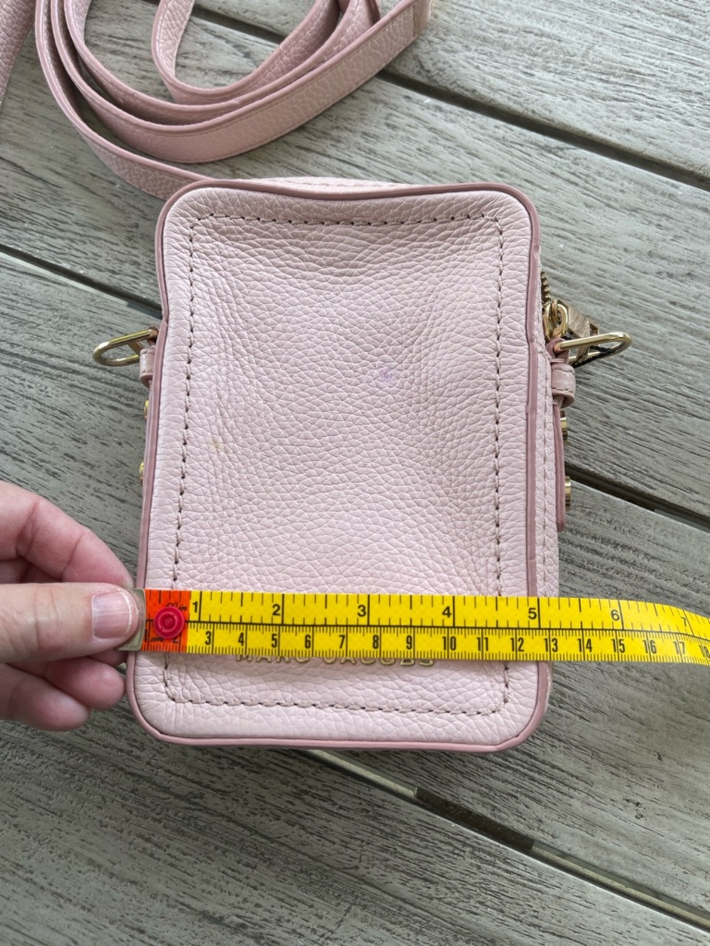 Marc Jacobs North South Pink Peach Whip Pebbled Leather Crossbody Mini Bag NWT - Picture 7 of 8